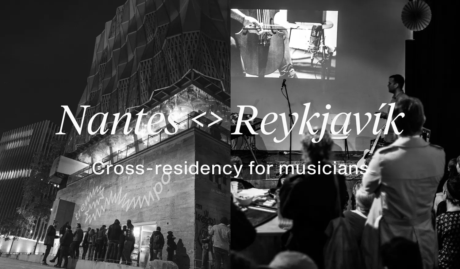 Logo Appel à candidature : Nantes <> Reykjavik, résidence croisée à destination des musicien·nes