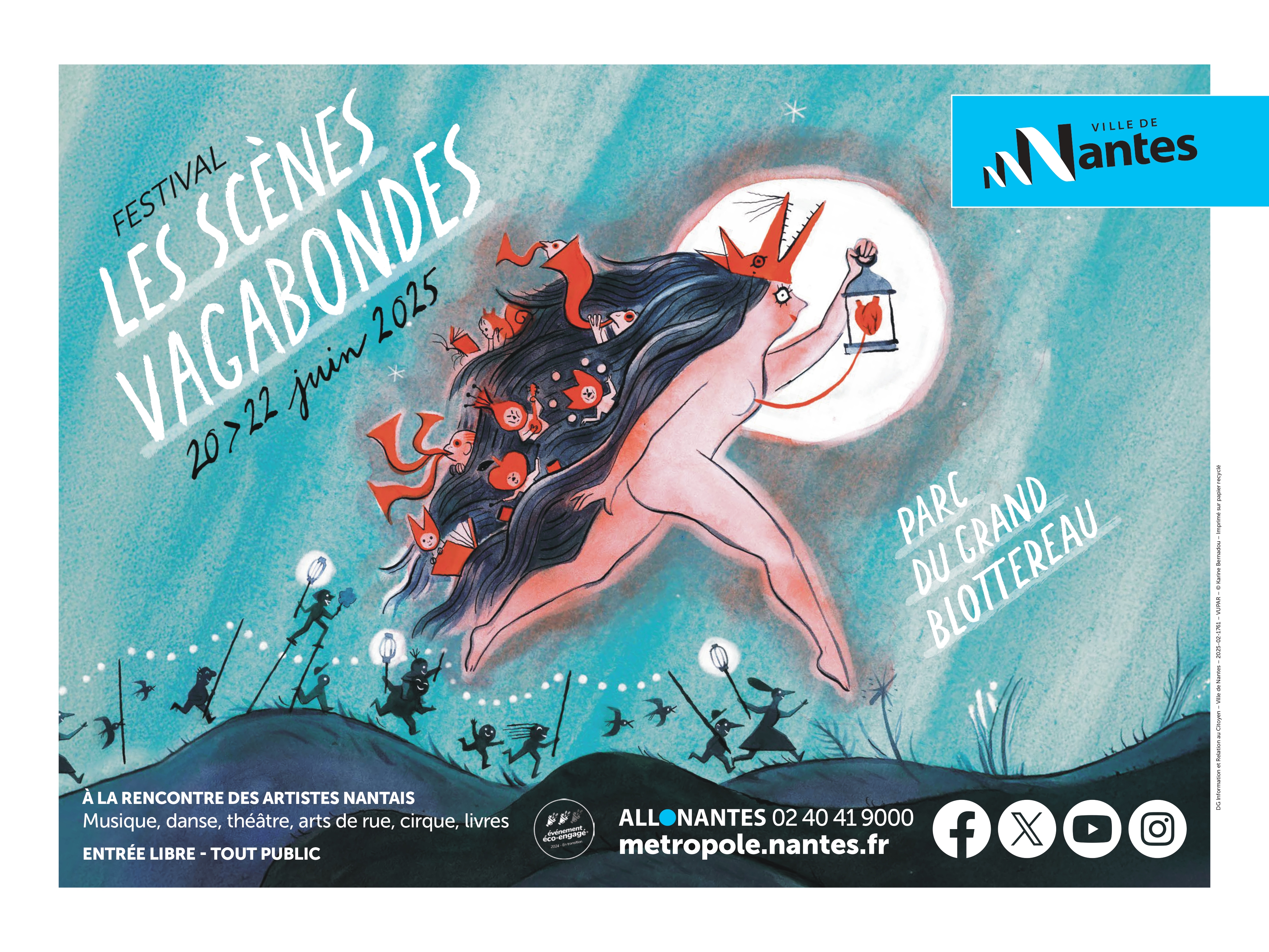Logo Les Scènes Vagabondes 2025 : le festival organisé par la Ville s’installe au Grand Blottereau